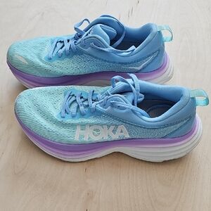 Hoka Womens Aqua and Lavender Sneakers
